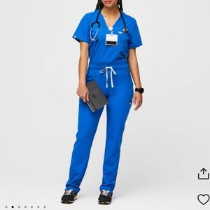 Figs HW Yola Skinny + Catarina Scrub Set Royal Blue